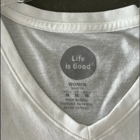 Lot of 2 MSU V-Neck LIFE IS GOOD Tees, Medium - Picture 5 of 12